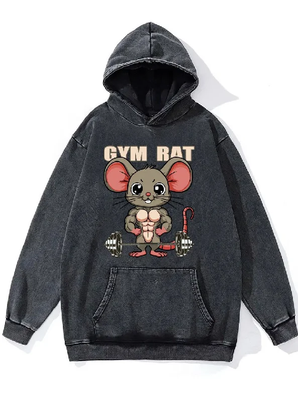 Hoodie-Hip-Hop-GYM RAT Washed Gym Hoodie