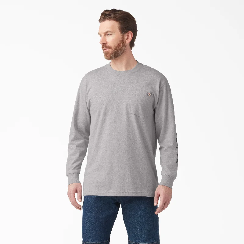 Long-Sleeve-Athletic-Dickies Men's Wordmark Graphic Long Sleeve T-Shirt