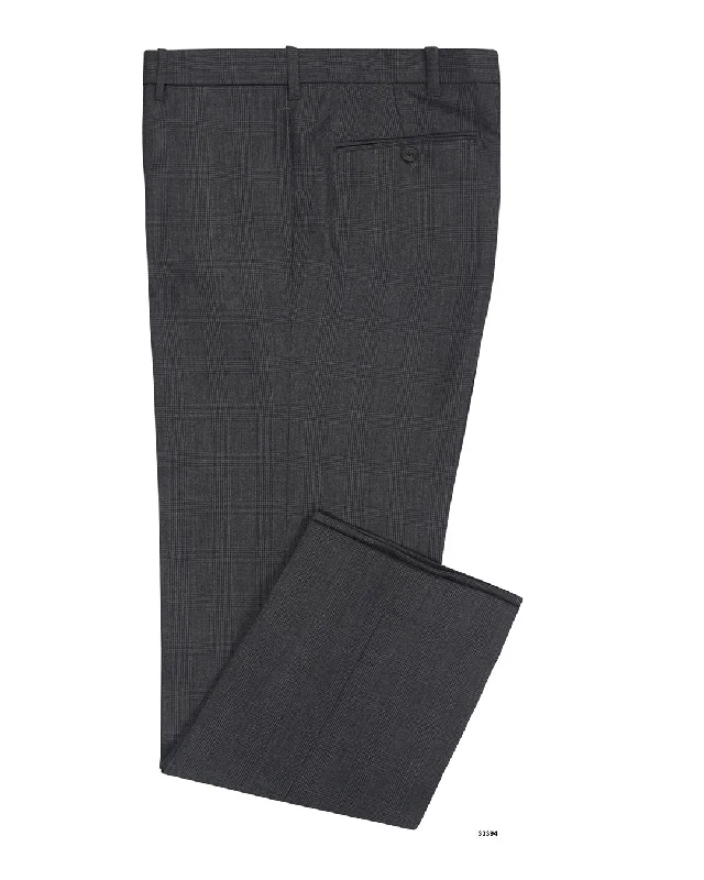 Pants-Zip-Off-Dugdale Fine Worsted - Grey Prince of Wales Pant