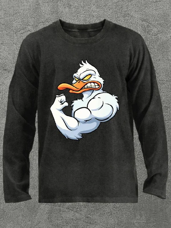 Long-Sleeve-Outdoor-muscle duck Washed Gym Long Sleeve Shirt