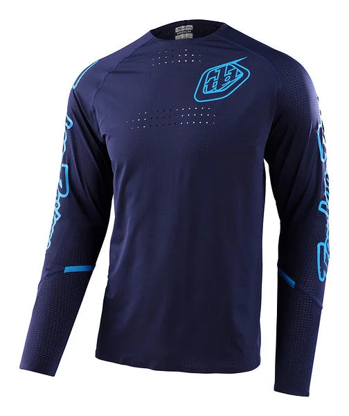 Long-Sleeve-Red-Troy Lee Designs Sprint Ultra Long Sleeve MTB Jersey - Navy - 2023