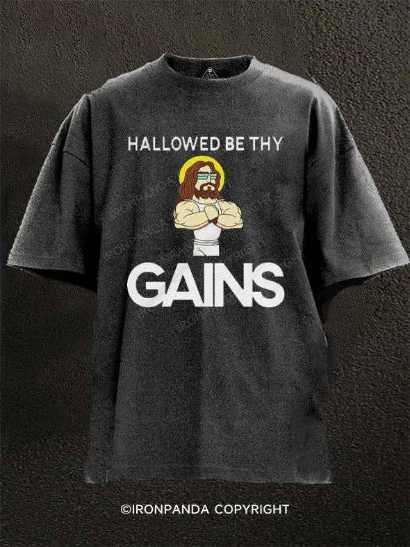 T-Shirt-Music-Band-Hallowed be Thy Gains Washed Gym Shirt