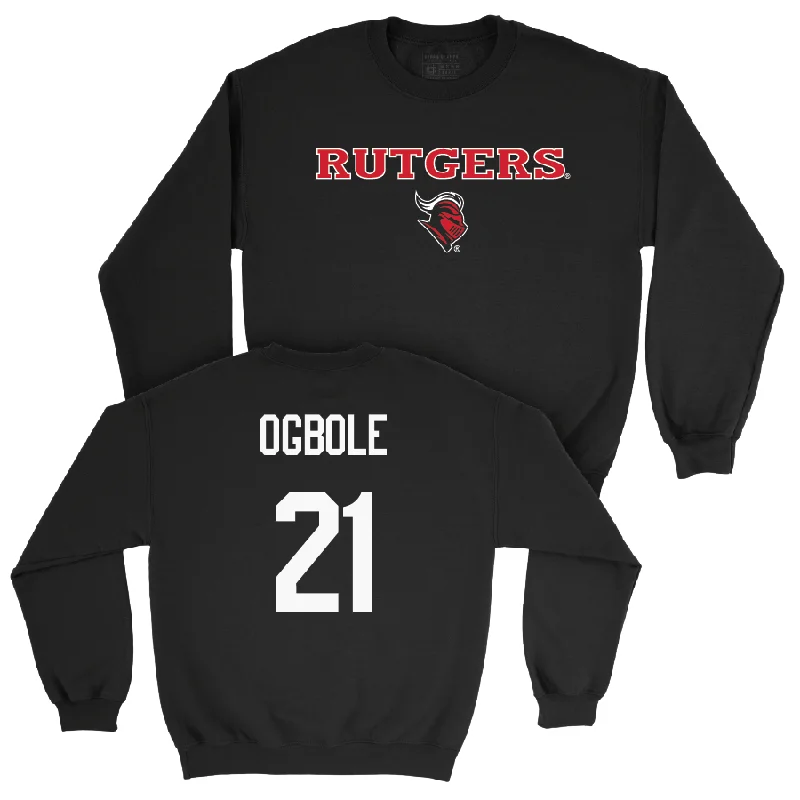 Long-Sleeve-Bamboo-Men's Basketball Black Rutgers Crew - Emmanuel Ogbole