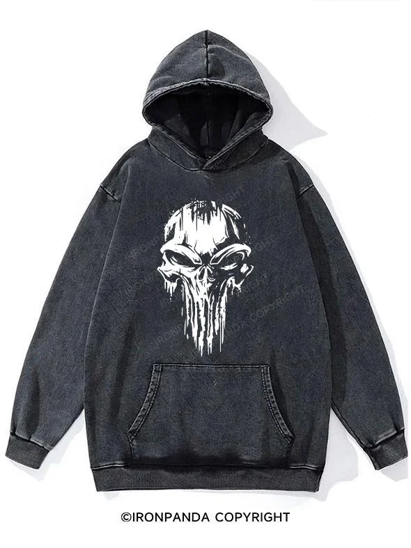 Hoodie-Washable-skull Washed Gym Hoodie