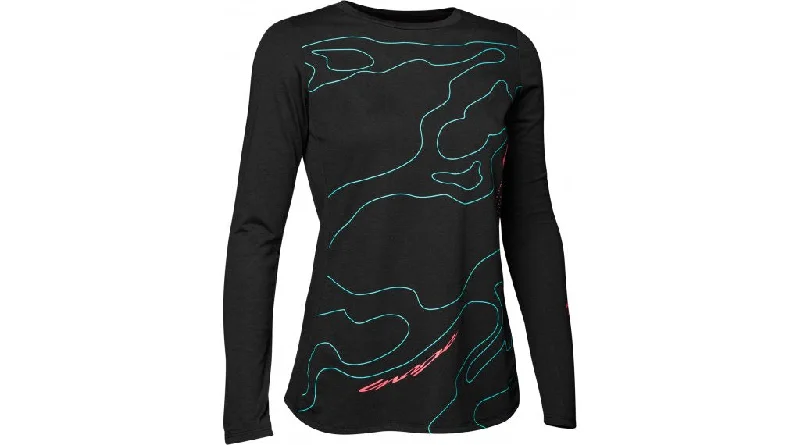 Long-Sleeve-Modern-Fox Racing Ranger Mid MTB Jersey - Womens - Lunar Capsule - Black