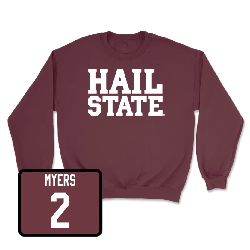 Long-Sleeve-Thermal-Maroon Men's Basketball Hail Crew - Adrian Myers