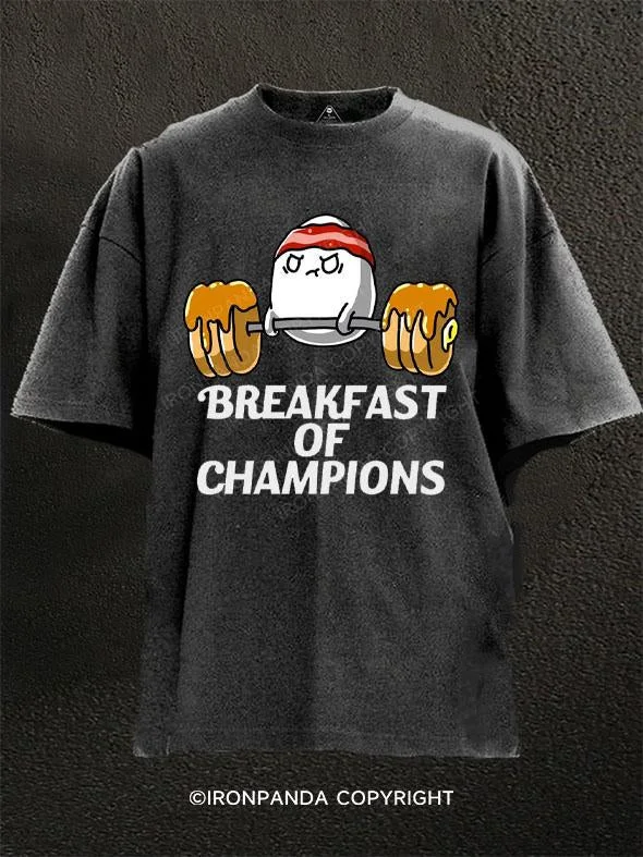 T-Shirt-Orange-Breakfast of Champions Washed Gym Shirt