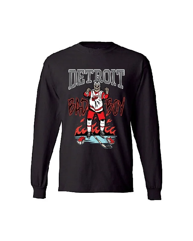 Long-Sleeve-Blue-Ink Detroit Bad Boy Long Sleeve T-Shirt - Black