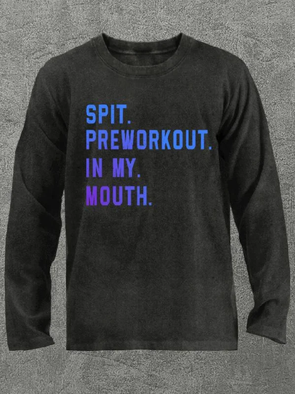 Long-Sleeve-Polka-Dot-spit preworkout in my mouth Washed Gym Long Sleeve Shirt