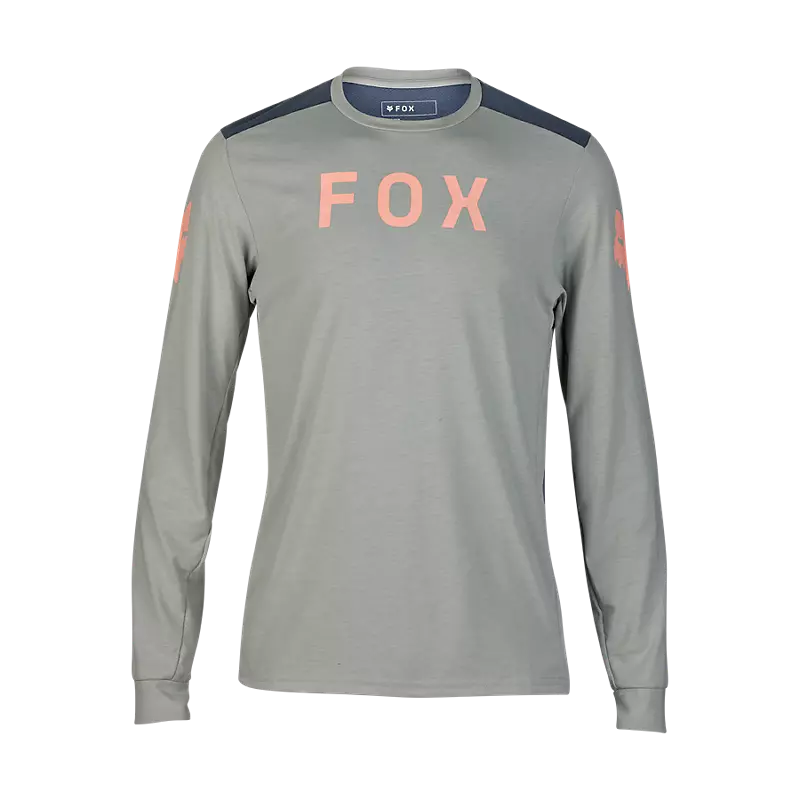 Long-Sleeve-Printed-Fox Racing Ranger Dri Release Long Sleeve MTB Jersey - Aviation - Gray Vintage