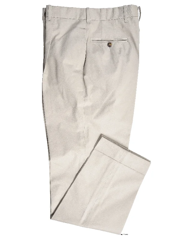 Pants-College-Pleated Light Khaki Cotton Dress Pant