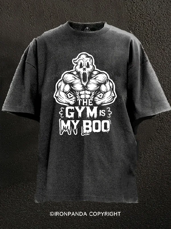 T-Shirt-Red-Boo at the Gym Washed Gym Shirt