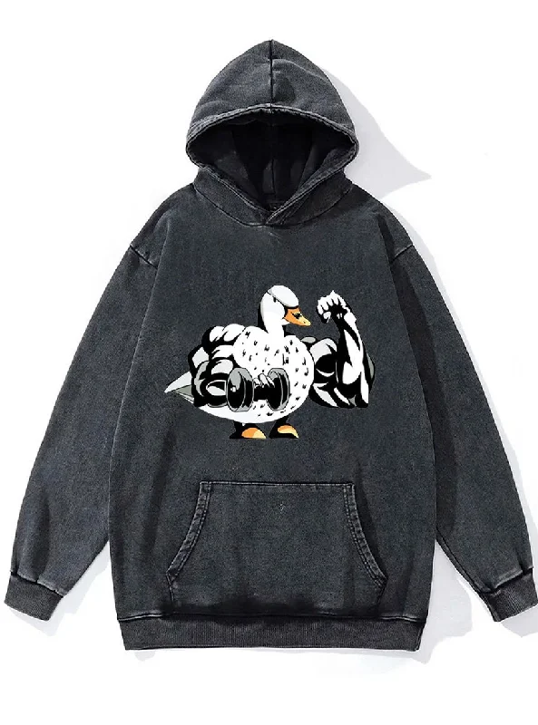 Hoodie-College-muscle duck Washed Gym Hoodie