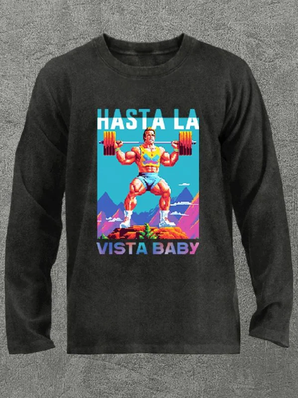 Long-Sleeve-Stylish-hasta la vista baby Washed Gym Long Sleeve Shirt