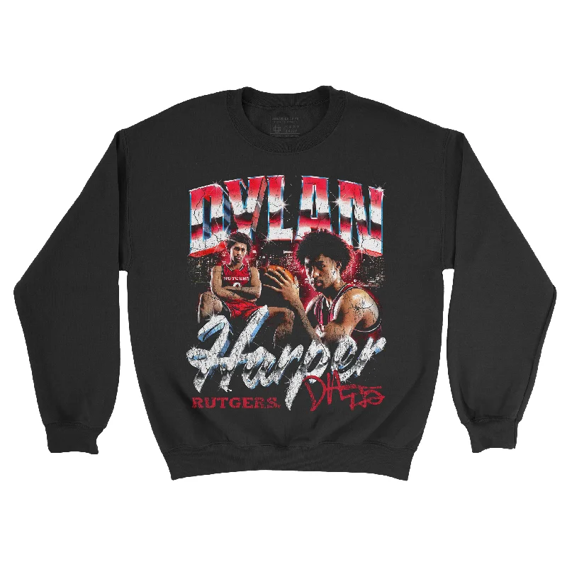 Long-Sleeve-Printed-EXCLUSIVE RELEASE: Dylan Harper 90s Retro Black Crew