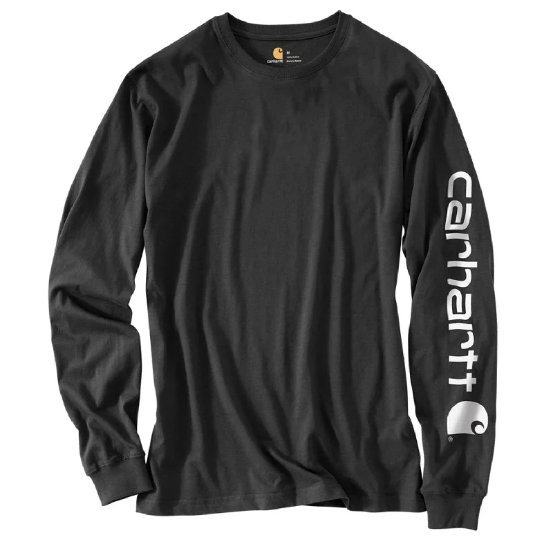 Long-Sleeve-Gothic-Carhartt Men's Signature Logo Long Sleeve T-Shirt_Black