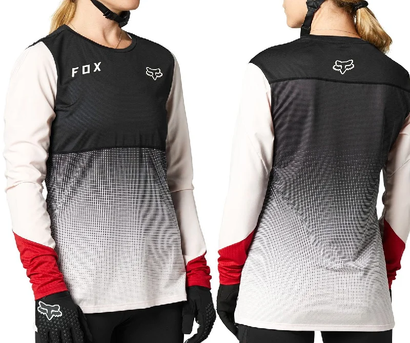 Long-Sleeve-Urban-Style-Fox Racing Flexair Long Sleeve MTB Jersey - Womens - Black-Pink