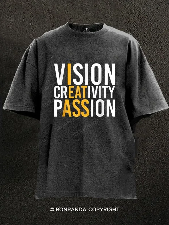 T-Shirt-School-vision creativity passion Washed Gym Shirt