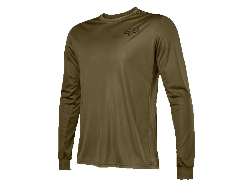 Long-Sleeve-High-Quality-Fox Racing Ranger Long Sleeve MTB Jersey - Font - Olive Green