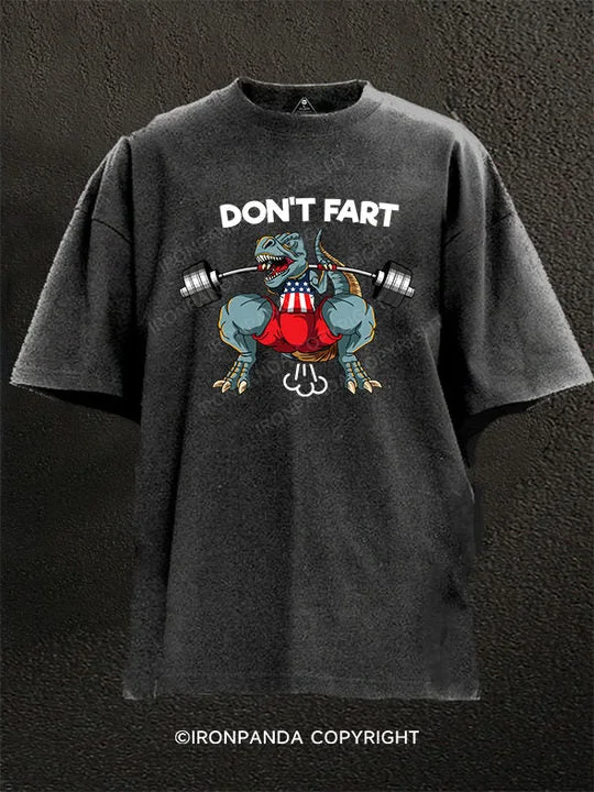 T-Shirt-Red-Dont Fart Washed Gym Shirt