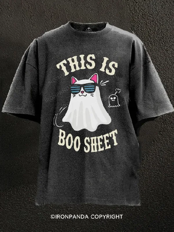 T-Shirt-Striped-This Is Boo Sheet Washed Gym Shirt