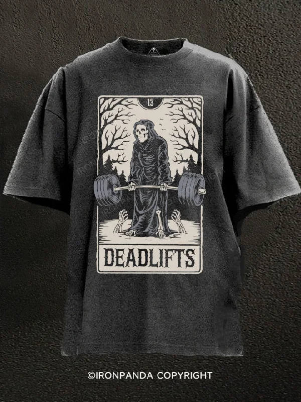 T-Shirt-Couple-Deadlifts Washed Gym Shirt