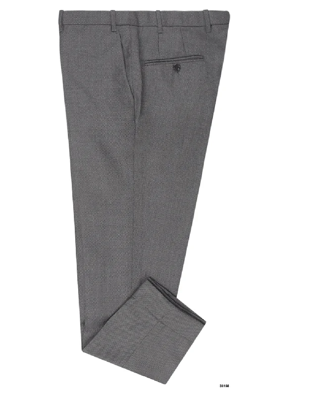 Pants-Drawstring-Drago: Super 130s Charcoal Birdseye