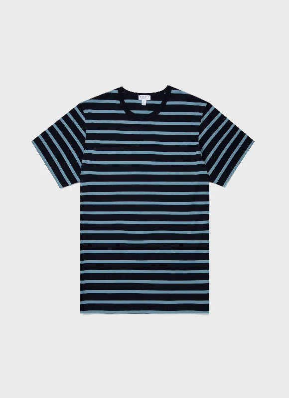 T-Shirt-Plain-Men's Classic T-shirt in Navy/Como Blue