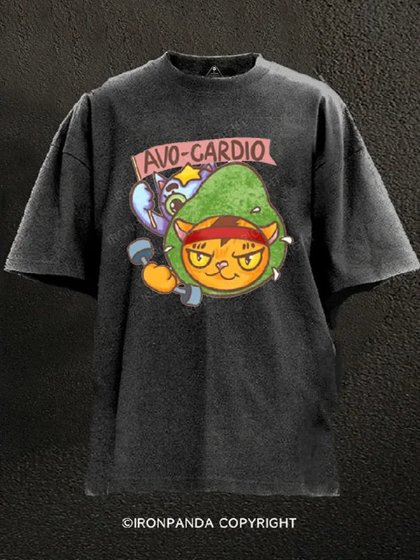 T-Shirt-Fashionable-Avo-cardio Washed Gym Shirt