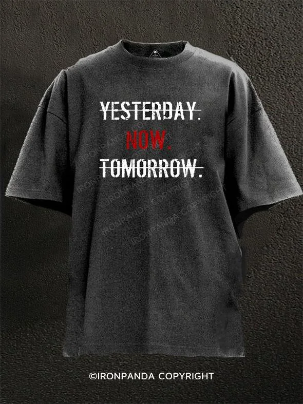 T-Shirt-Cotton-Yesterday Now Tomorrow Washed Gym Shirt