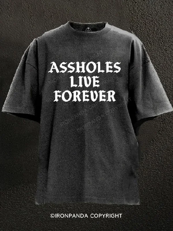 T-Shirt-Vintage-Assholes Lift Forever Washed Gym Shirt