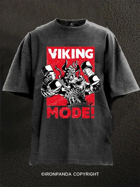 T-Shirt-Edgy-VIKING MODE Washed Gym Shirt