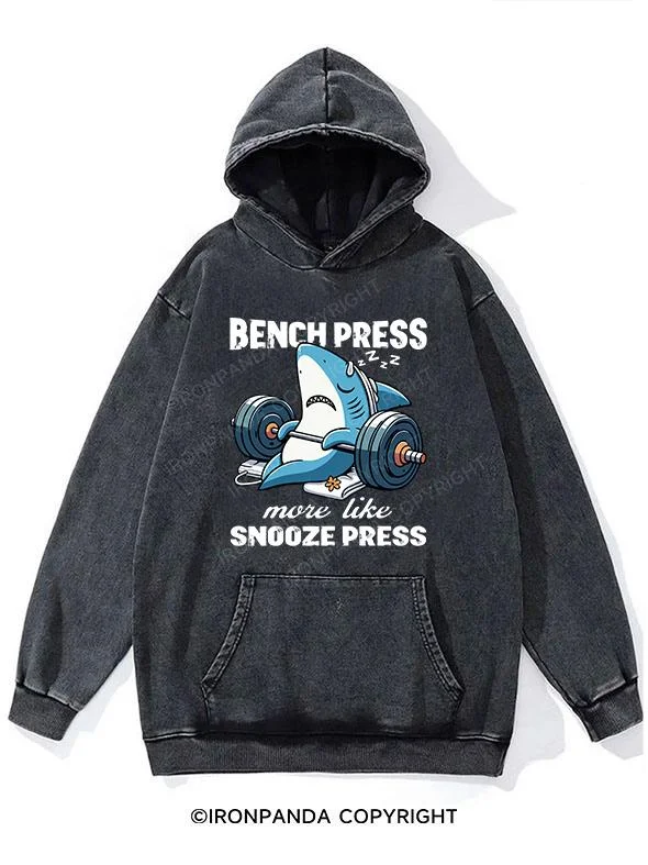 Hoodie-Brown-Bench press？ More like snooze press Washed Gym Hoodie