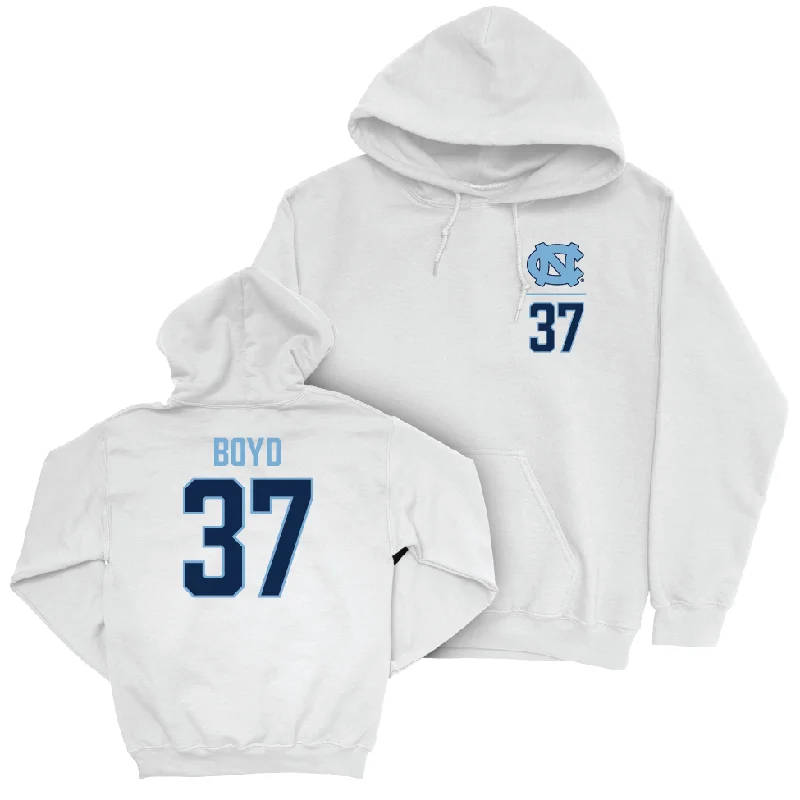 Hoodie-Button-Up-UNC Football White Logo Hoodie   - William Boyd