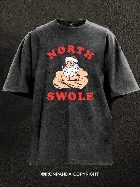 T-Shirt-Plain-North Swole Washed Gym Shirt