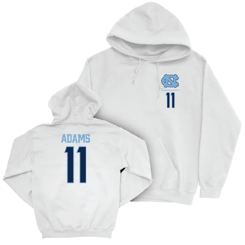 Hoodie-Black-UNC Football White Logo Hoodie - Ty Adams