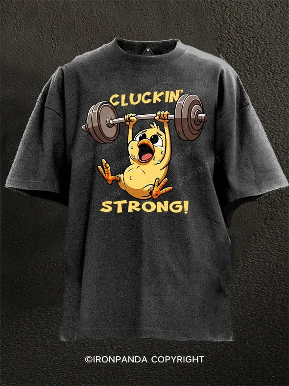 T-Shirt-School-Cluckin' strong!  Washed Gym Shirt