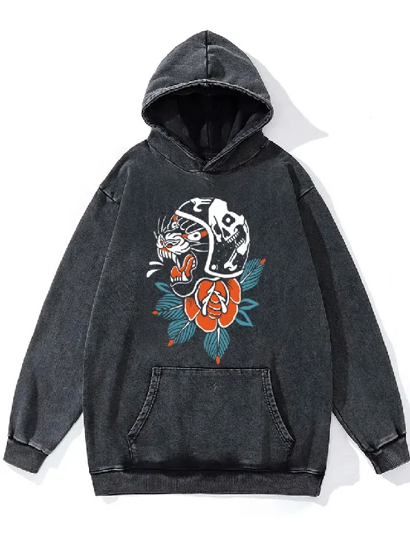 Hoodie-Bamboo-roaring tiger Washed Gym Hoodie