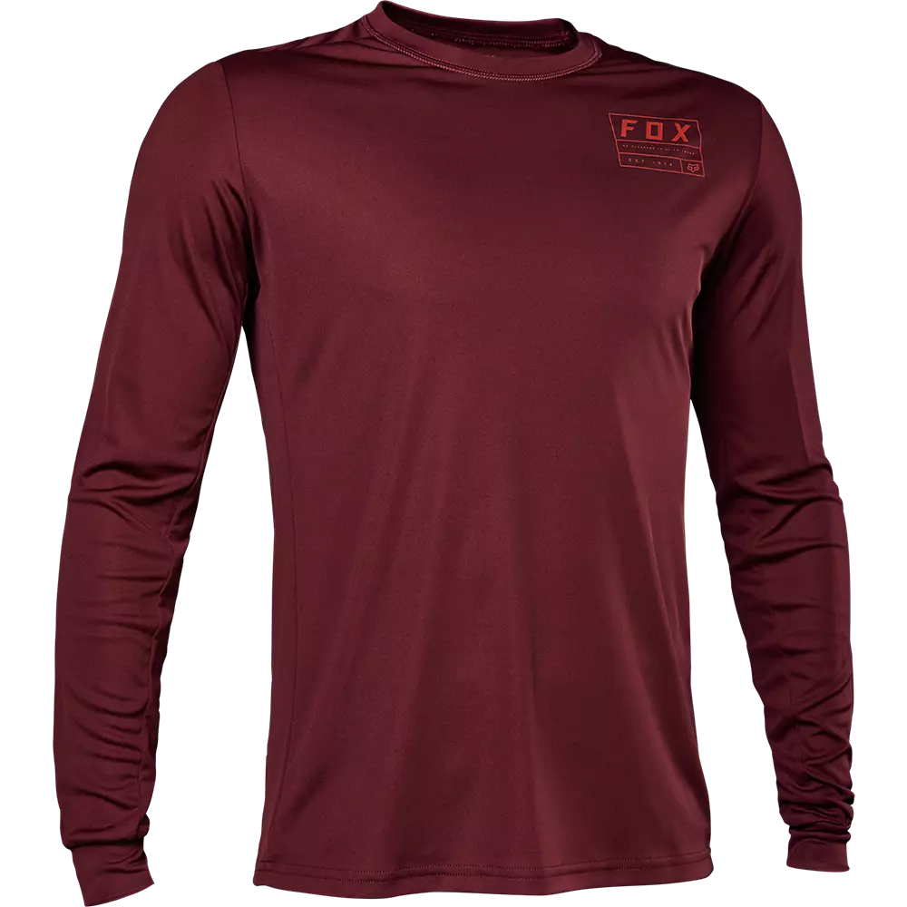 Long-Sleeve-Turtleneck-Fox Racing Ranger Long Sleeve MTB Jersey - Swath - Dark Maroon