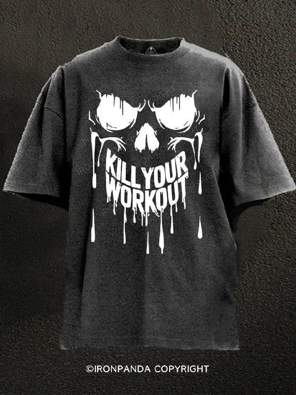 T-Shirt-Rock-kill your workout Washed Gym Shirt