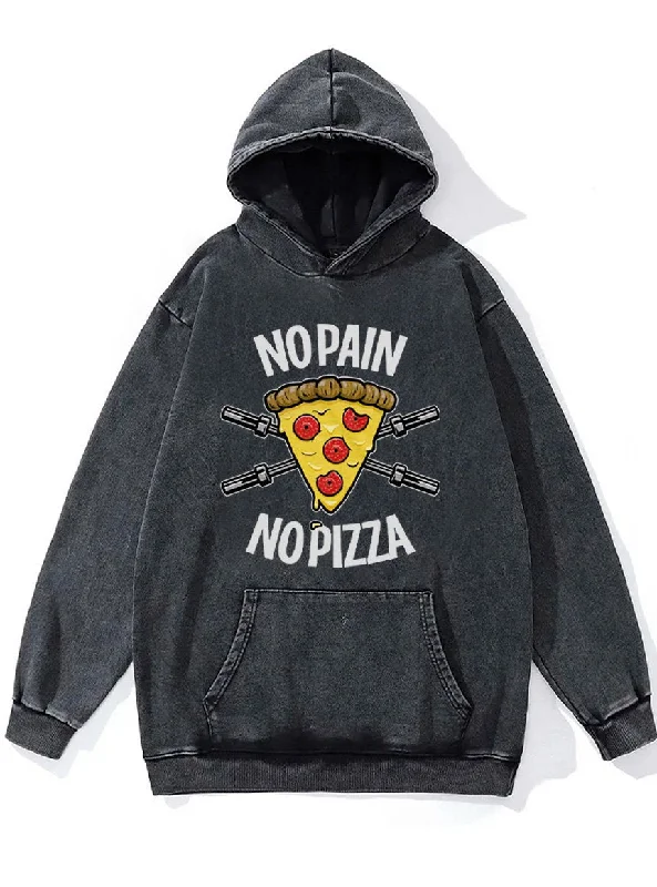 Hoodie-Vegan-no pain no pizza Washed Gym Hoodie