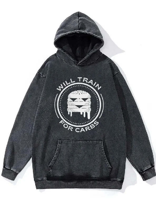 Hoodie-Solid-Color-will train for carbs Washed Gym Hoodie