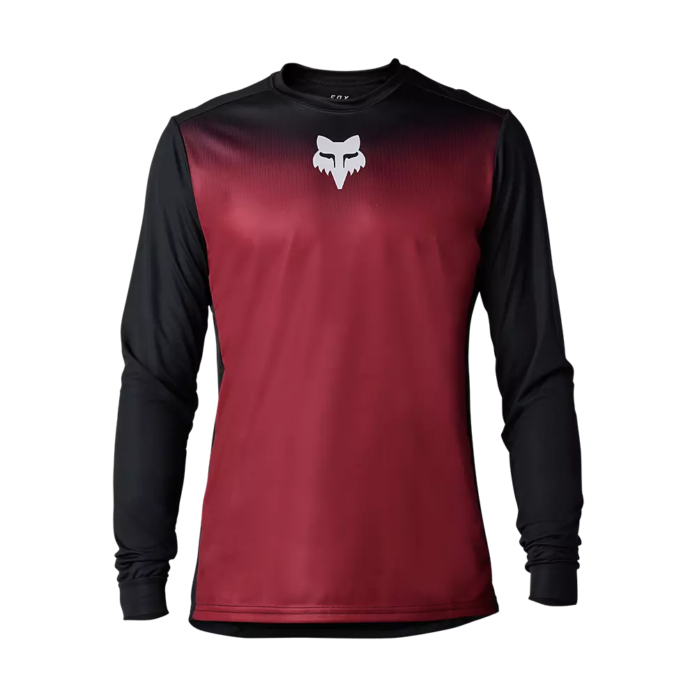 Long-Sleeve-Quick-Dry-Fox Racing Ranger Long Sleeve MTB Jersey - Keel - Bordeaux