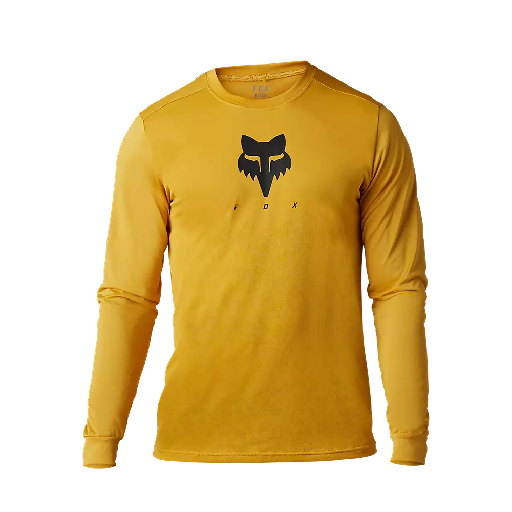 Long-Sleeve-Windproof-Fox Racing Ranger Tru Dri Long Sleeve MTB Jersey - Daffodil