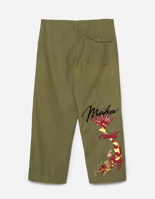 Pants-Jeans-5246 Tour Dragon Map Loose Snopants Olive OG-107F