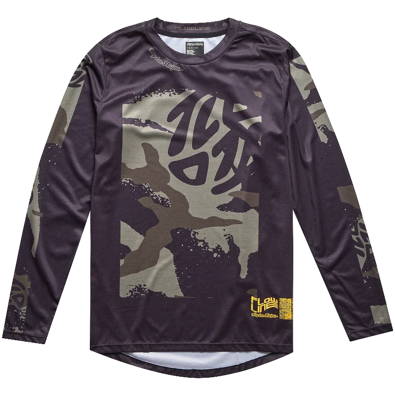 Long-Sleeve-Slim-Fit-Troy Lee Designs Flowline Long Sleeve MTB Jersey - Confined - Black