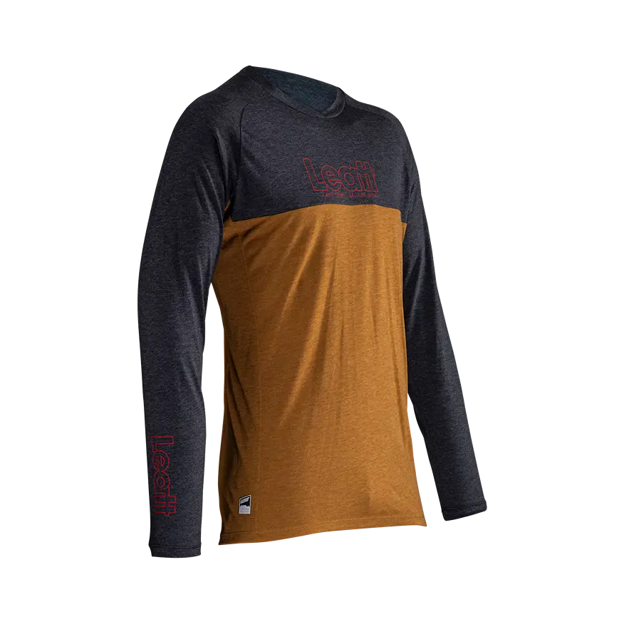 Long-Sleeve-Quick-Dry-Leatt Gravity 2.0 Long Sleeve MTB Jersey - Peanut - 2024