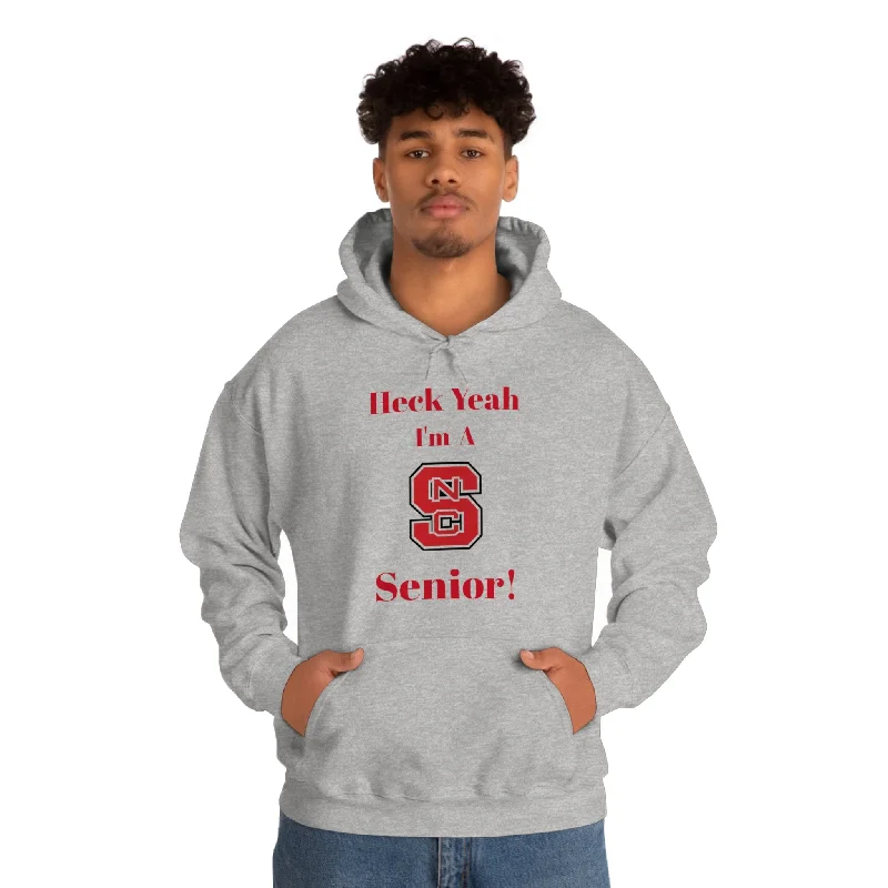 Hoodie-Moisture-Wicking-Heck Yeah I'm A NC State Senior Unisex Heavy Blend™ Hooded Sweatshirt