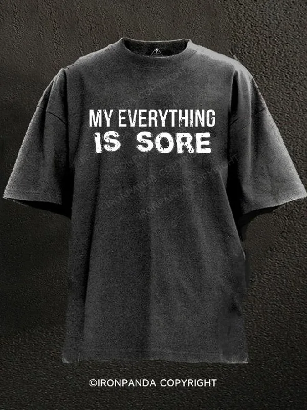 T-Shirt-Thermal-My Everything Is Sore Washed Gym Shirt