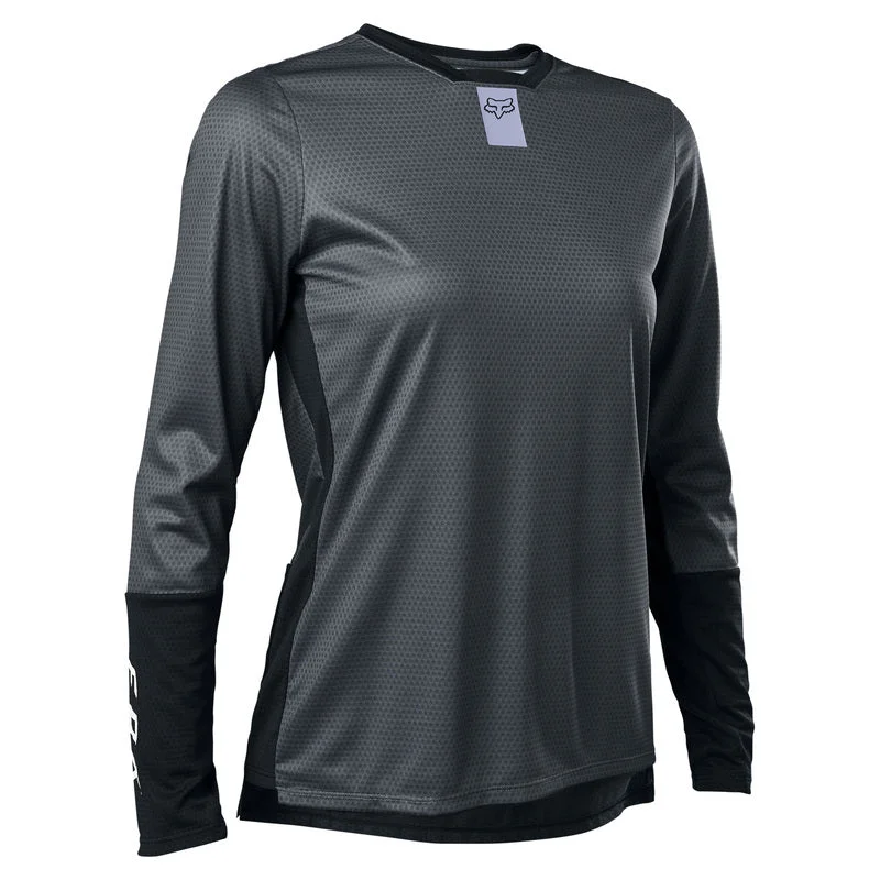 Long-Sleeve-Unisex-Fox Racing Defend Long Sleeve MTB Jersey - Womens - Dark Shadow - 2023